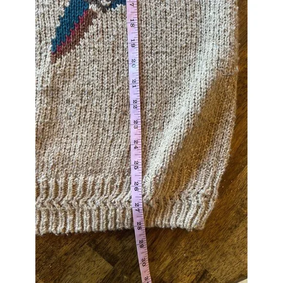 Vintage 90's Cape Isle Knitters Tan Duck Themed Knit Crewneck Sweater Men's L - Picture 9 of 9